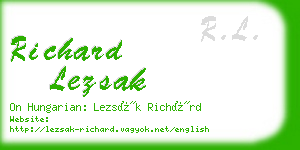 richard lezsak business card